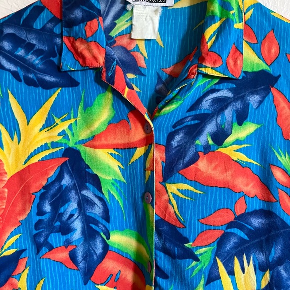 Retro Bird of Paradise Hawaiian Tiki Shirt 90s Vintage Small/Medium - Picture 4 of 7